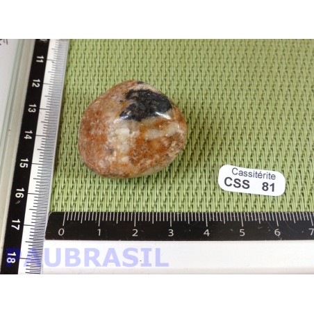 Cassitérite sur quartz en pierre roulée 25g