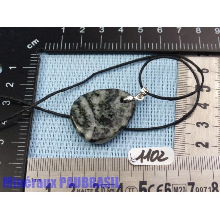 Pendentif Diorite orbiculaire mini pierre plate 7gr Pendentif Diorite orbiculaire mini pierre plate 7gr