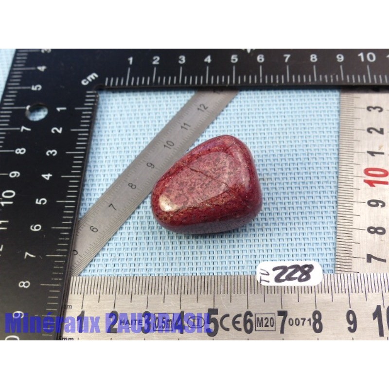 Thulite - zoïsite rouge en pierre roulée jumbo Q Extra 40gr50