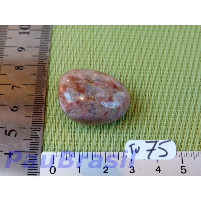 Thulite - zoïsite rouge en pierre roulée Q moyenne 19g