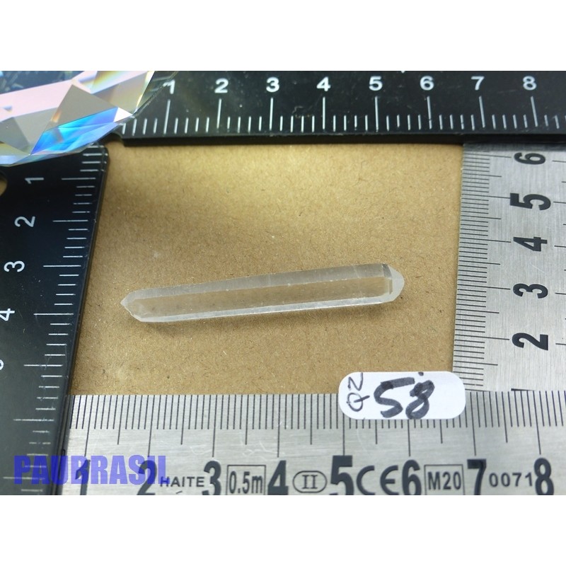 Pointe biterminée en cristal de roche Q Extra  pour lithothérapie 3gr50