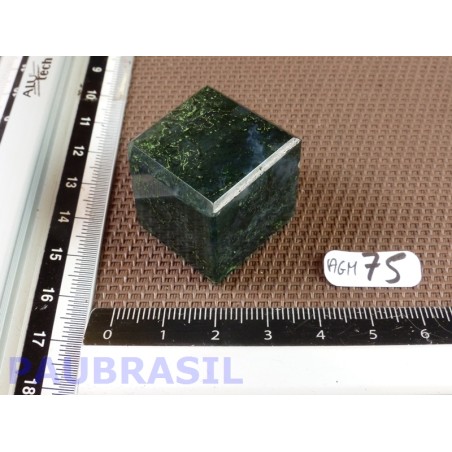 Cube poli en Agate Mousse 41gr 25mm Cube poli en Agate Mousse 41gr 25mm
