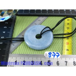 Pi Donut pendentif en Angelite - Anhydrite bleue de 4cm