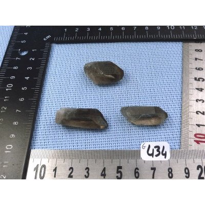 Quartz Fumé Lot de 3 Pointes Brutes 24gr50 | Minéraux Paubrasil