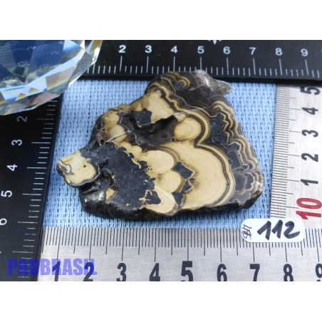Sphalerite sur Marcassite - Schalenblende tranche polie Q Extra 98gr50