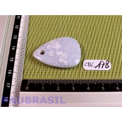 Calcédoine Bleue Zonée percée - agate blue lace Q Extra 7gr
