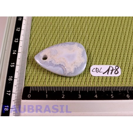 Calcédoine Bleue Zonée percée - agate blue lace Q Extra 7gr
