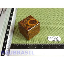 Cube poli en Jaspe Vermicelle -  Jaspe Marianne Q Extra 31g 24mm