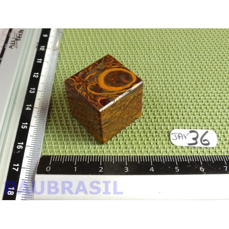 Cube poli en Jaspe Vermicelle -  Jaspe Marianne Q Extra 31g 24mm