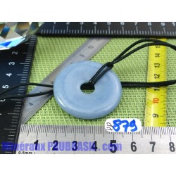 Pi Donut pendentif en Angelite - Anhydrite bleue de 4cm