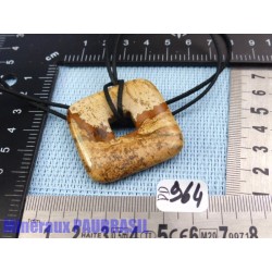 Pi donut CARRE pendentif en Jaspe Paysage Q Extra 4 cm