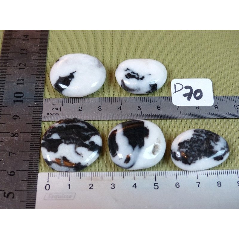 Jaspe Zébré Lot de 5 Pierres Plates 54g | Minéraux Paubrasil
