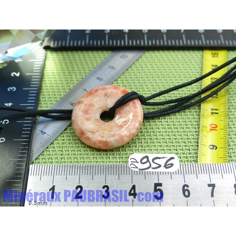 Pi Donut pendentif en Pierre de Soleil naturelle Q Extra 3cm