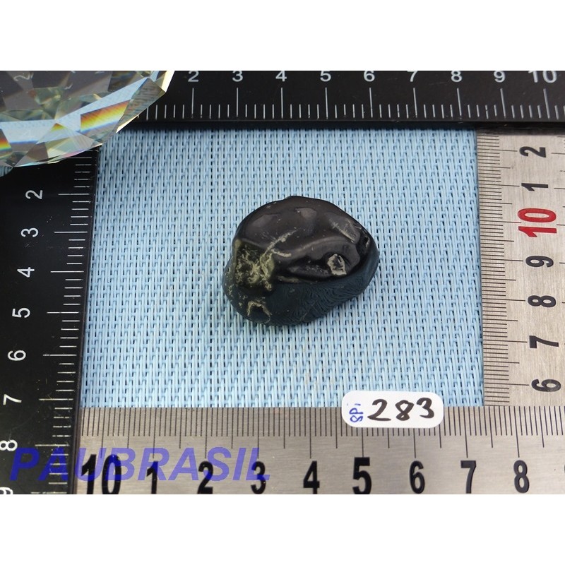 Spinelle noir pierre semi roulée 28gr80 Birmanie