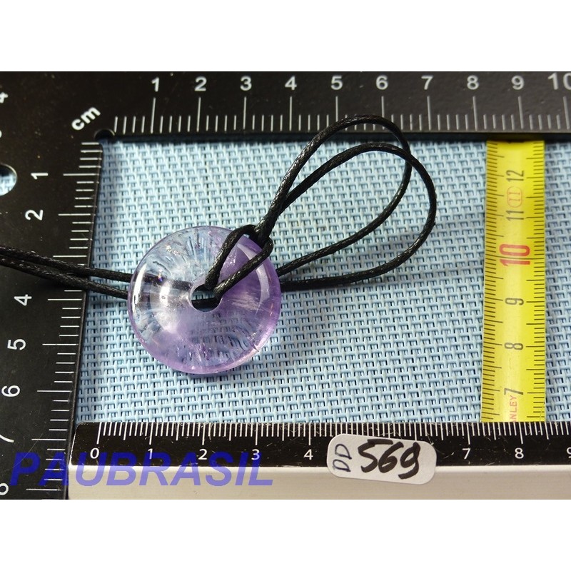 Pi Donut pendentif en Amethyste Q Extra Brésil 3cm
