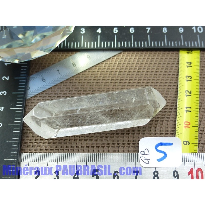 Pointe biterminée en Cristal de Roche polie 52g qualité Extra