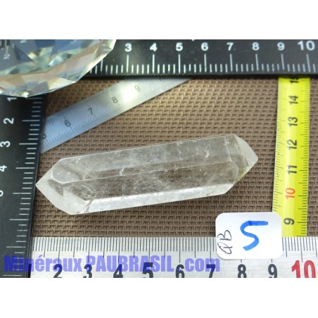 Pointe biterminée en Cristal de Roche polie 52g qualité Extra