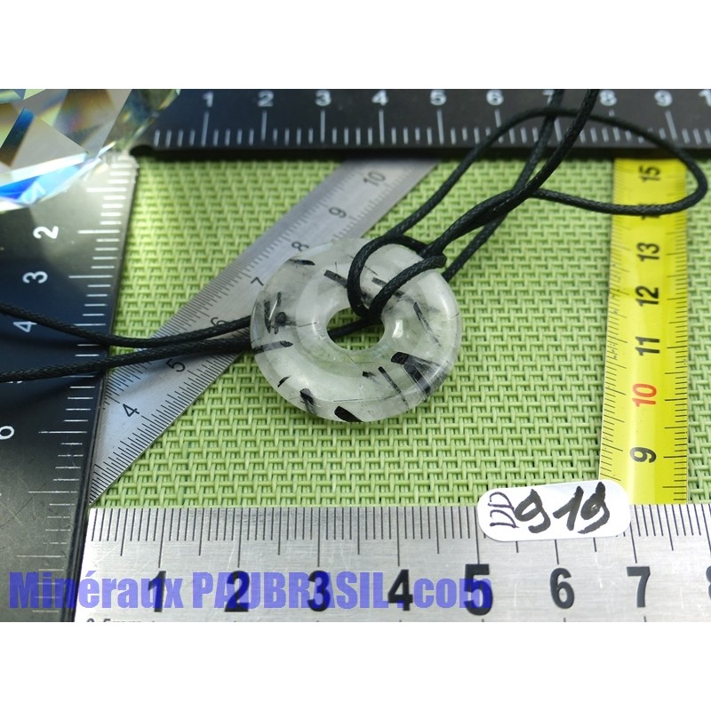 Pi Donut pendentif en Quartz Tourmaline 30mm