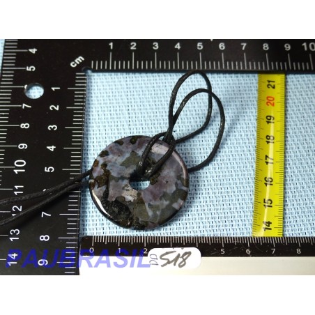 Pi Donut pendentif en Gabbro Merlinite de 4cm
