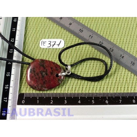 Pendentif Thulite Zoïsite rouge mini pierre plate 9gr