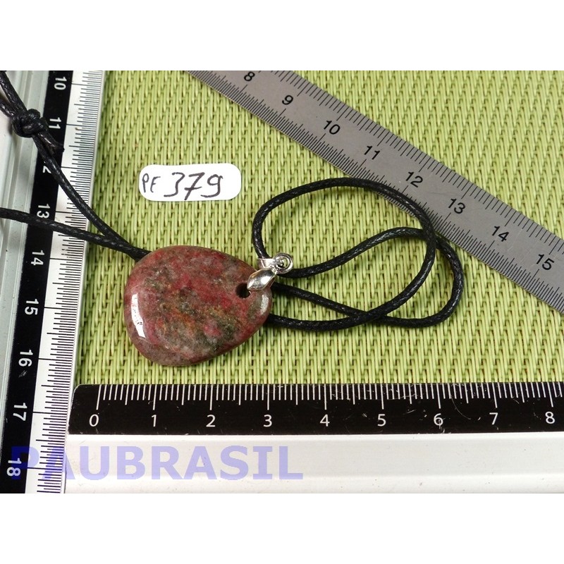 Pendentif Thulite Zoïsite rouge mini pierre plate 6gr