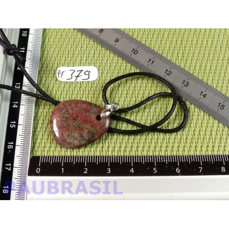 Pendentif Thulite Zoïsite rouge mini pierre plate 6gr