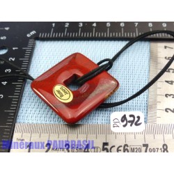 Pi donut CARRE pendentif en Jaspe Rouge Q Extra 4 cm