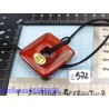 Pi donut CARRE pendentif en Jaspe Rouge Q Extra 4 cm