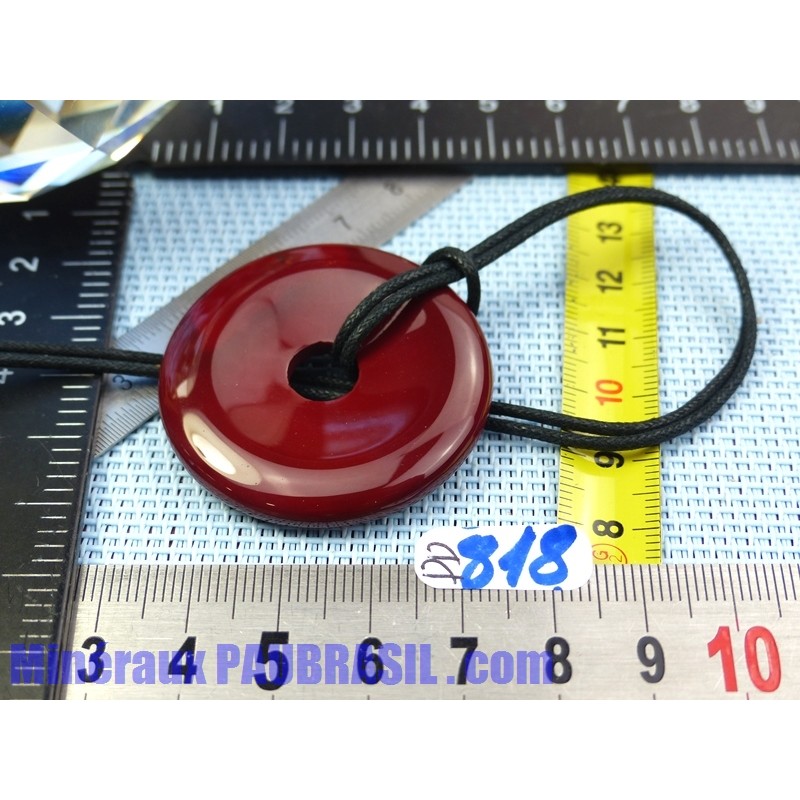 Pi Donut pendentif en Jaspe Mokaïte de 4cm