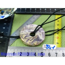 Pi donut pendentif en Charoïte de 4cm