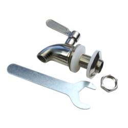 Robinet inox  pour fontaine en terre cuite avec sa clé de montage