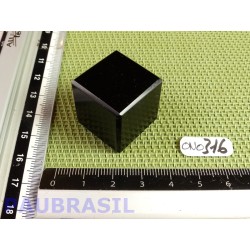 Cube poli en Obsidienne noire Q Extra 28g 23mm