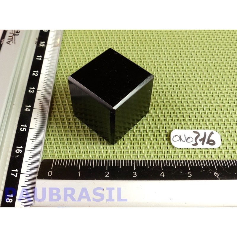 Cube poli en Obsidienne noire Q Extra 28g 23mm