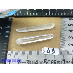 2 Pointes biterminées en cristal de roche Q Extra pour lithothérapie 8g