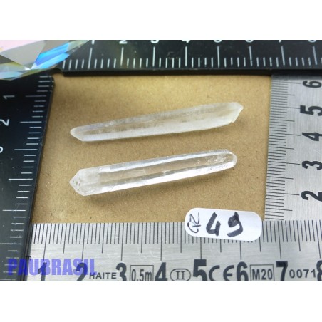 2 Pointes biterminées en cristal de roche Q Extra pour lithothérapie 8g
